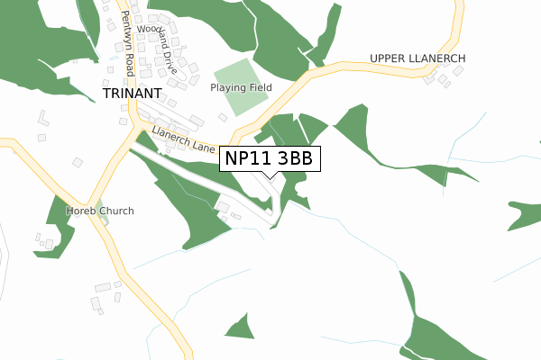 NP11 3BB map - large scale - OS Open Zoomstack (Ordnance Survey)