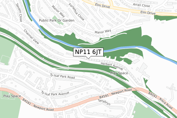 NP11 6JT map - large scale - OS Open Zoomstack (Ordnance Survey)