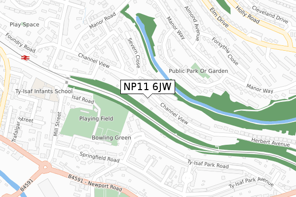 NP11 6JW map - large scale - OS Open Zoomstack (Ordnance Survey)