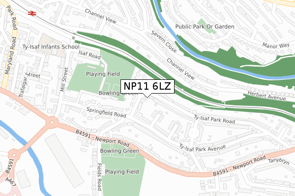 NP11 6LZ map - large scale - OS Open Zoomstack (Ordnance Survey)