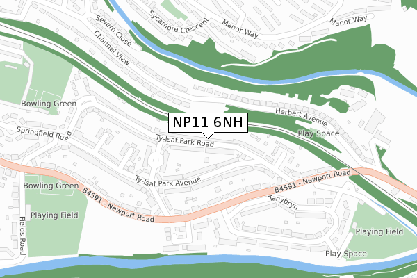 NP11 6NH map - large scale - OS Open Zoomstack (Ordnance Survey)