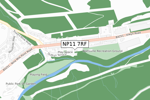 NP11 7RF map - large scale - OS Open Zoomstack (Ordnance Survey)