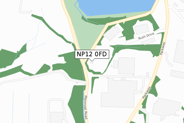 NP12 0FD map - large scale - OS Open Zoomstack (Ordnance Survey)