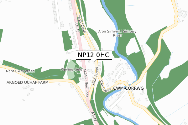 NP12 0HG map - large scale - OS Open Zoomstack (Ordnance Survey)
