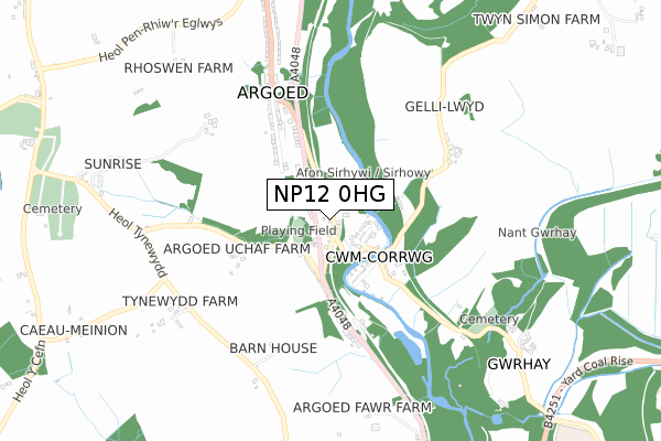 NP12 0HG map - small scale - OS Open Zoomstack (Ordnance Survey)