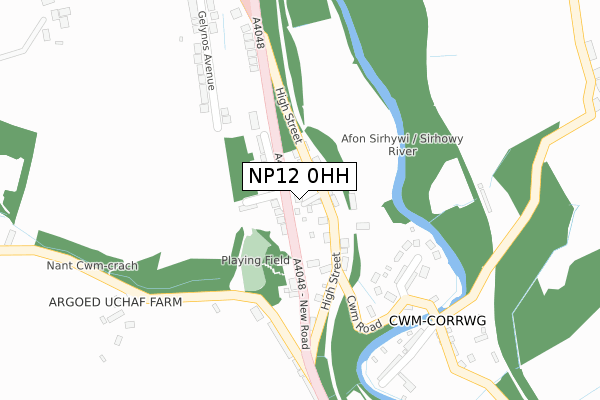 NP12 0HH map - large scale - OS Open Zoomstack (Ordnance Survey)
