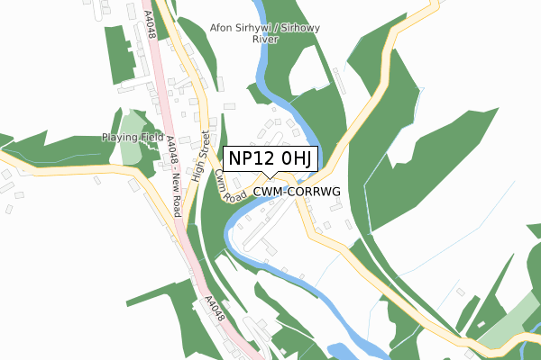 NP12 0HJ map - large scale - OS Open Zoomstack (Ordnance Survey)