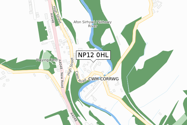 NP12 0HL map - large scale - OS Open Zoomstack (Ordnance Survey)
