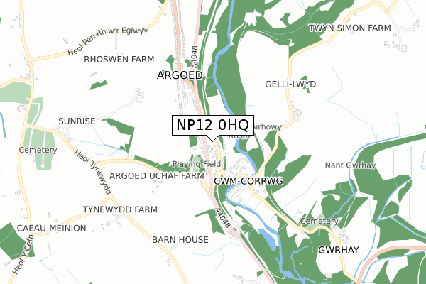 NP12 0HQ map - small scale - OS Open Zoomstack (Ordnance Survey)