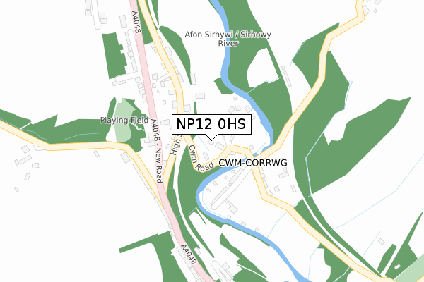 NP12 0HS map - large scale - OS Open Zoomstack (Ordnance Survey)