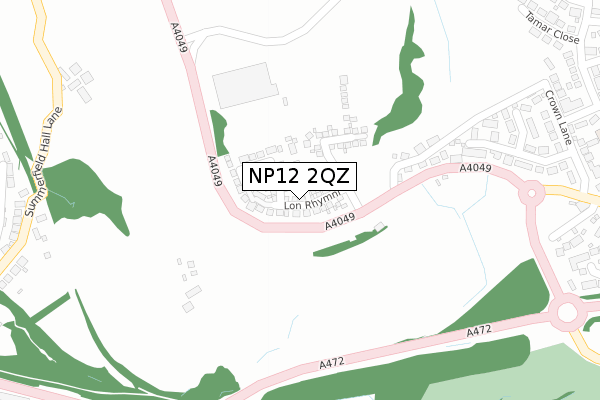 NP12 2QZ map - large scale - OS Open Zoomstack (Ordnance Survey)