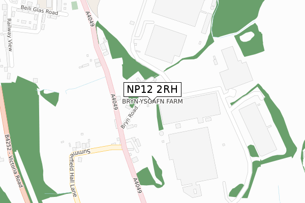 NP12 2RH map - large scale - OS Open Zoomstack (Ordnance Survey)