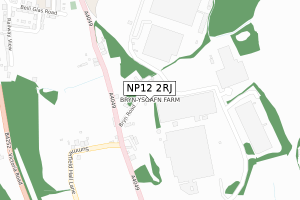 NP12 2RJ map - large scale - OS Open Zoomstack (Ordnance Survey)