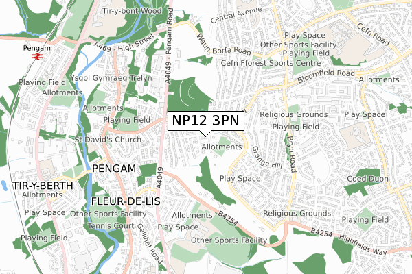 NP12 3PN map - small scale - OS Open Zoomstack (Ordnance Survey) NP12 3PN map - small scale - OS Open Zoomstack (Ordnance Survey)