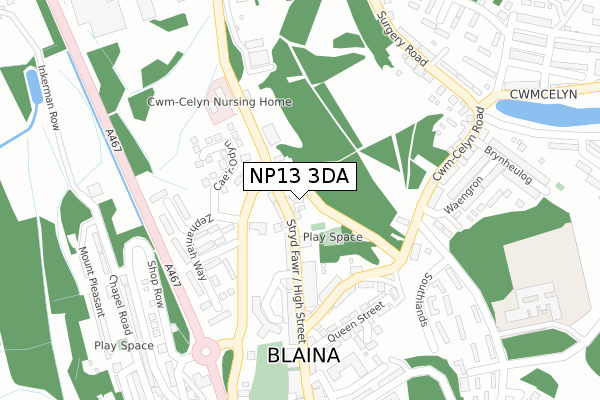 NP13 3DA map - large scale - OS Open Zoomstack (Ordnance Survey)