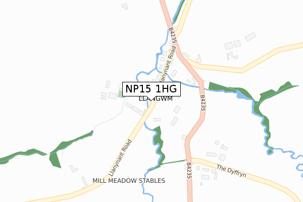 NP15 1HG map - large scale - OS Open Zoomstack (Ordnance Survey)