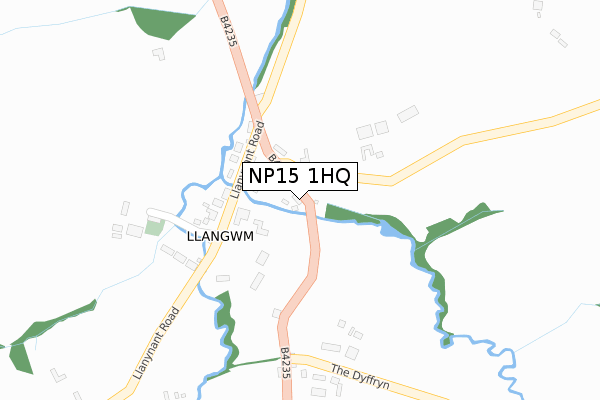 NP15 1HQ map - large scale - OS Open Zoomstack (Ordnance Survey)