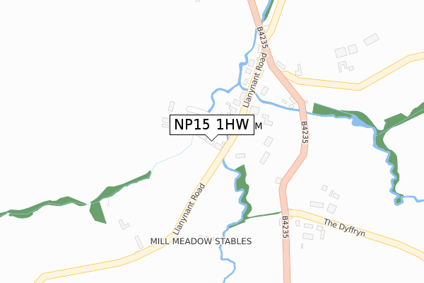 NP15 1HW map - large scale - OS Open Zoomstack (Ordnance Survey)
