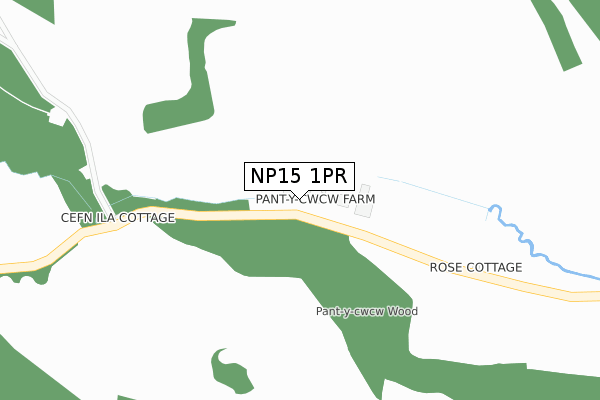 NP15 1PR map - large scale - OS Open Zoomstack (Ordnance Survey)