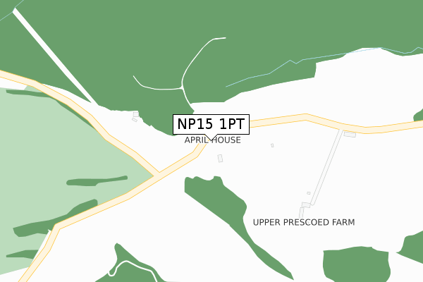 NP15 1PT map - large scale - OS Open Zoomstack (Ordnance Survey) NP15 1PT map - large scale - OS Open Zoomstack (Ordnance Survey)