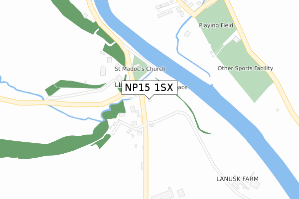 NP15 1SX map - large scale - OS Open Zoomstack (Ordnance Survey)