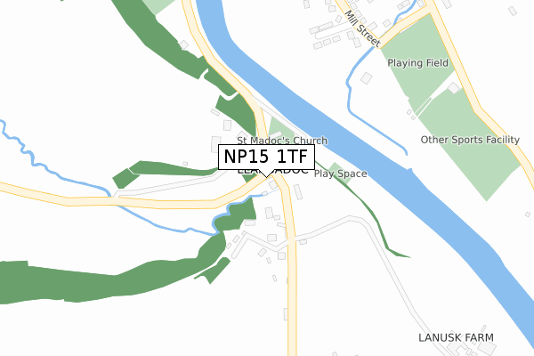 NP15 1TF map - large scale - OS Open Zoomstack (Ordnance Survey)