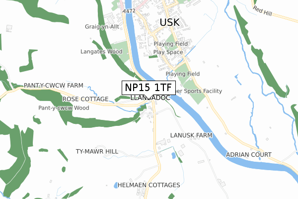 NP15 1TF map - small scale - OS Open Zoomstack (Ordnance Survey) NP15 1TF map - small scale - OS Open Zoomstack (Ordnance Survey)