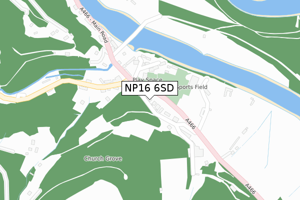 NP16 6SD map - large scale - OS Open Zoomstack (Ordnance Survey)