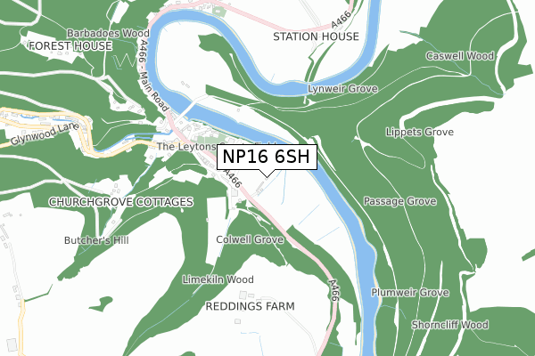NP16 6SH map - small scale - OS Open Zoomstack (Ordnance Survey) NP16 6SH map - small scale - OS Open Zoomstack (Ordnance Survey)