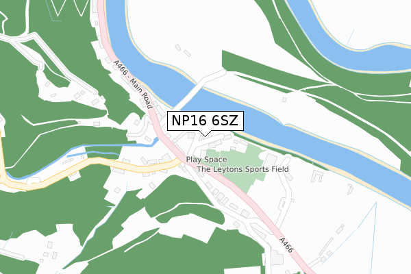 NP16 6SZ map - large scale - OS Open Zoomstack (Ordnance Survey)