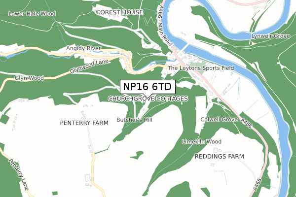 NP16 6TD map - small scale - OS Open Zoomstack (Ordnance Survey) NP16 6TD map - small scale - OS Open Zoomstack (Ordnance Survey)
