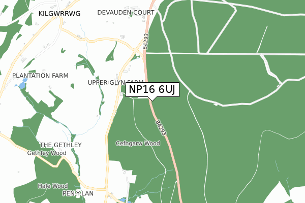 NP16 6UJ map - small scale - OS Open Zoomstack (Ordnance Survey) NP16 6UJ map - small scale - OS Open Zoomstack (Ordnance Survey)