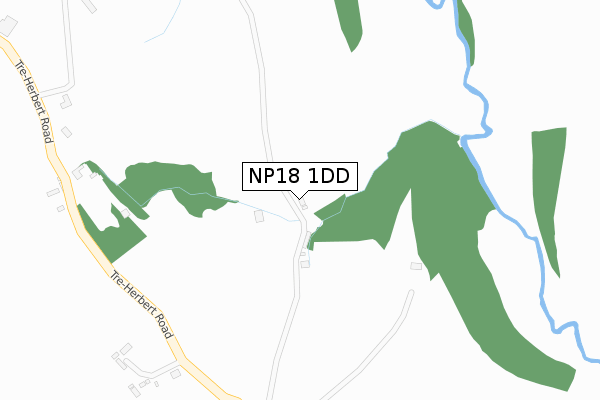 NP18 1DD map - large scale - OS Open Zoomstack (Ordnance Survey)