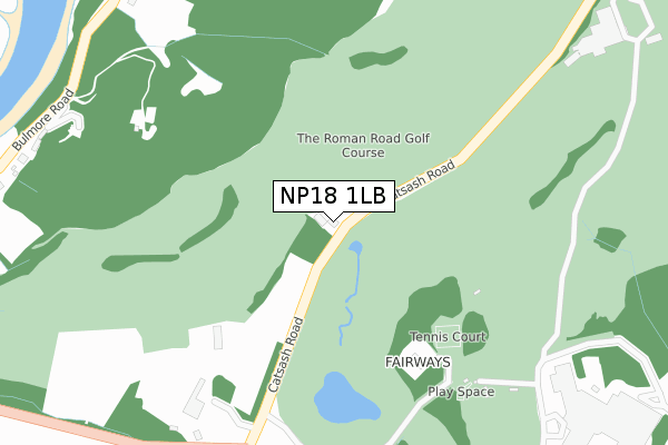 NP18 1LB map - large scale - OS Open Zoomstack (Ordnance Survey)