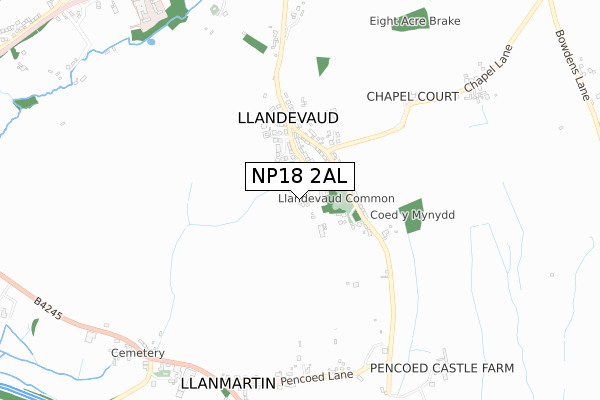 NP18 2AL map - small scale - OS Open Zoomstack (Ordnance Survey)