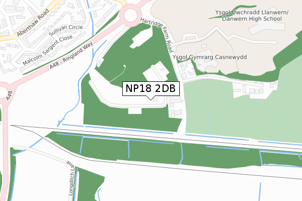 NP18 2DB map - large scale - OS Open Zoomstack (Ordnance Survey)