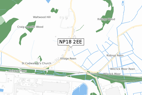 NP18 2EE map - small scale - OS Open Zoomstack (Ordnance Survey)