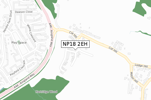 NP18 2EH map - large scale - OS Open Zoomstack (Ordnance Survey)