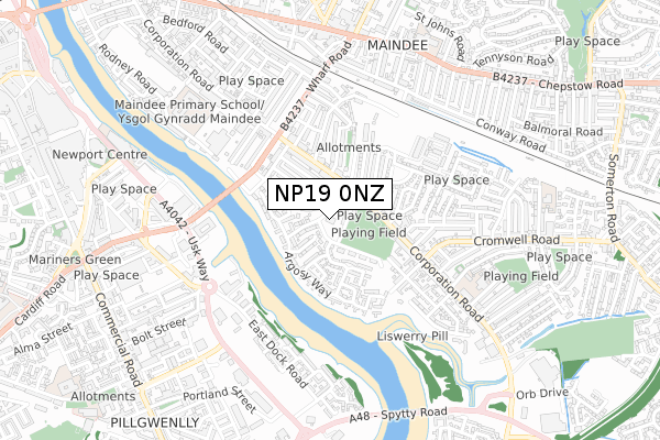 NP19 0NZ map - small scale - OS Open Zoomstack (Ordnance Survey) NP19 0NZ map - small scale - OS Open Zoomstack (Ordnance Survey)