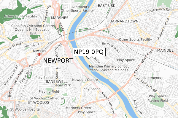NP19 0PQ map - small scale - OS Open Zoomstack (Ordnance Survey) NP19 0PQ map - small scale - OS Open Zoomstack (Ordnance Survey)
