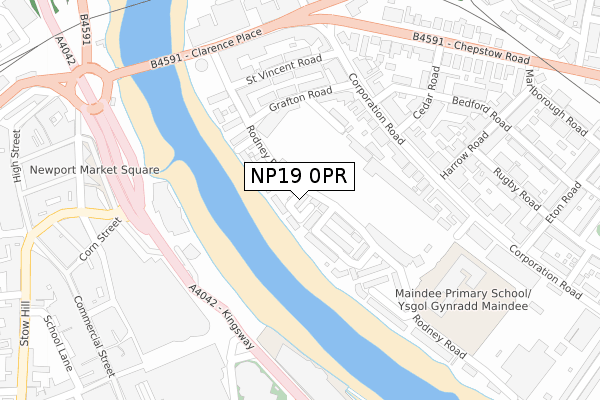 NP19 0PR map - large scale - OS Open Zoomstack (Ordnance Survey)
