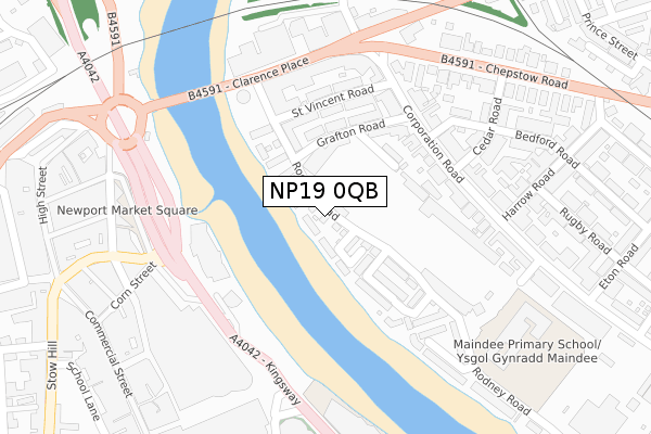 NP19 0QB map - large scale - OS Open Zoomstack (Ordnance Survey)