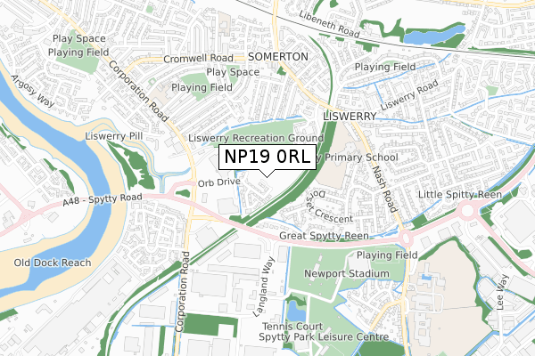 NP19 0RL map - small scale - OS Open Zoomstack (Ordnance Survey) NP19 0RL map - small scale - OS Open Zoomstack (Ordnance Survey)