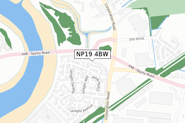 NP19 4BW map - large scale - OS Open Zoomstack (Ordnance Survey) NP19 4BW map - large scale - OS Open Zoomstack (Ordnance Survey)