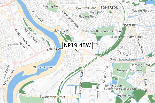 NP19 4BW map - small scale - OS Open Zoomstack (Ordnance Survey) NP19 4BW map - small scale - OS Open Zoomstack (Ordnance Survey)