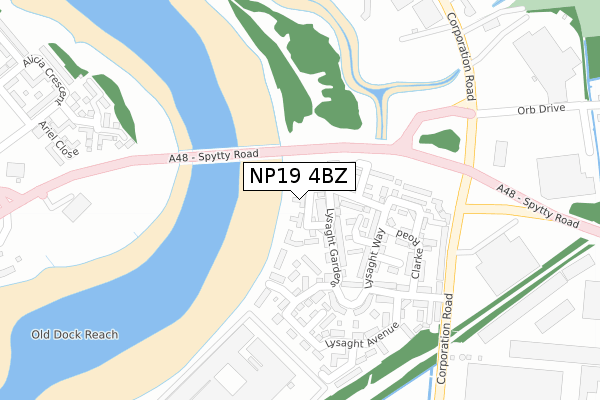NP19 4BZ map - large scale - OS Open Zoomstack (Ordnance Survey) NP19 4BZ map - large scale - OS Open Zoomstack (Ordnance Survey)