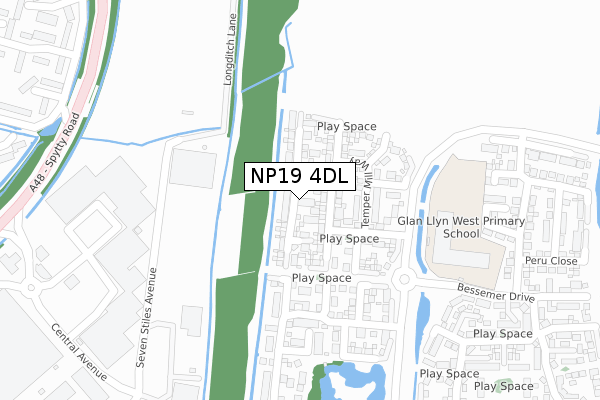 NP19 4DL map - large scale - OS Open Zoomstack (Ordnance Survey) NP19 4DL map - large scale - OS Open Zoomstack (Ordnance Survey)