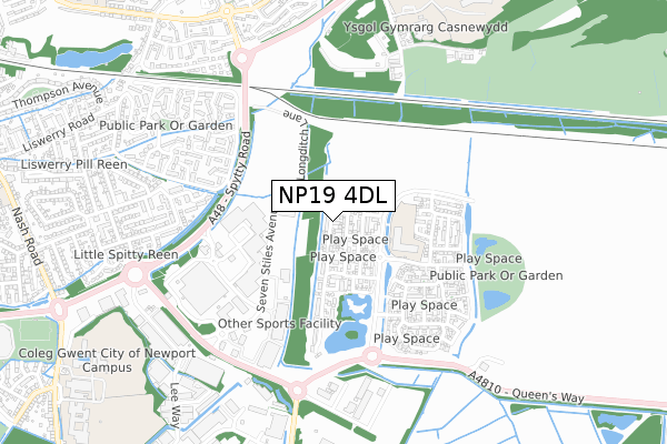 NP19 4DL map - small scale - OS Open Zoomstack (Ordnance Survey) NP19 4DL map - small scale - OS Open Zoomstack (Ordnance Survey)