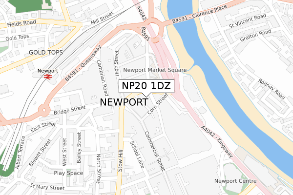 NP20 1DZ map - large scale - OS Open Zoomstack (Ordnance Survey)