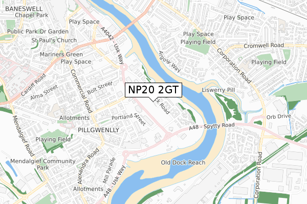 NP20 2GT map - small scale - OS Open Zoomstack (Ordnance Survey) NP20 2GT map - small scale - OS Open Zoomstack (Ordnance Survey)